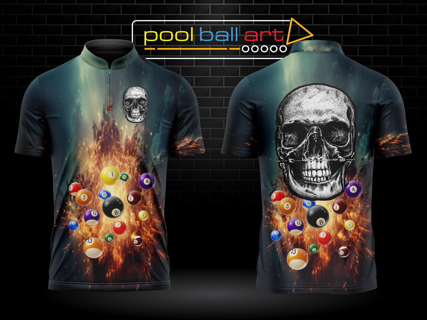 Pool Ball Art Jersey (Skull with stick)